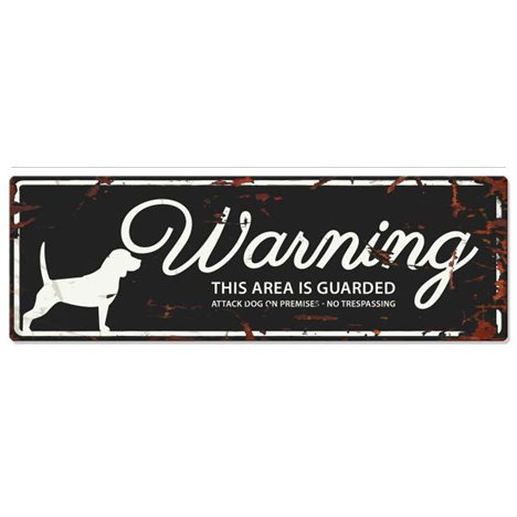 H Övrigt Warning skylt svart beagle