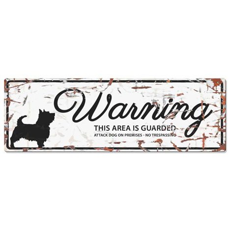 H Övrigt Warning skylt vit terrier