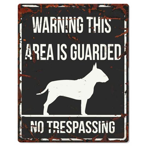 H Övrigt Warning skylt svart bull terrier