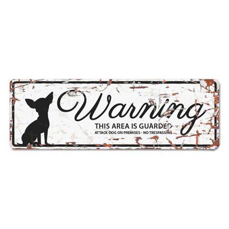 H Övrigt Warning skylt mini vit chihuahua