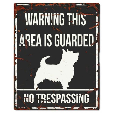 H Övrigt Warning skylt svart terrier