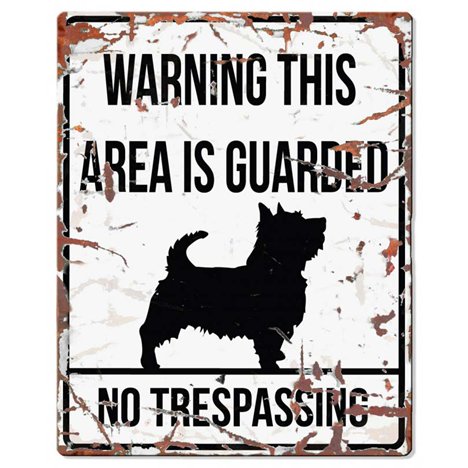 H Övrigt Warning skylt vit terrier