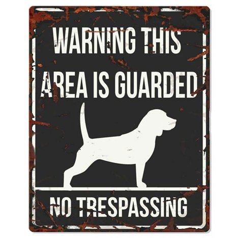 H Övrigt Warning skylt svart beagle