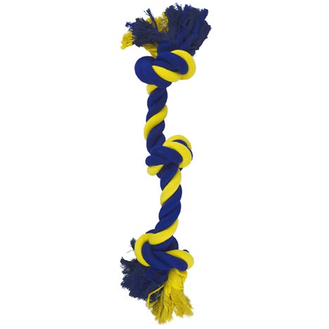 H Leksak rep med knut 55 cm gul/blå