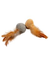 Cushy balls with feathers brown/grey